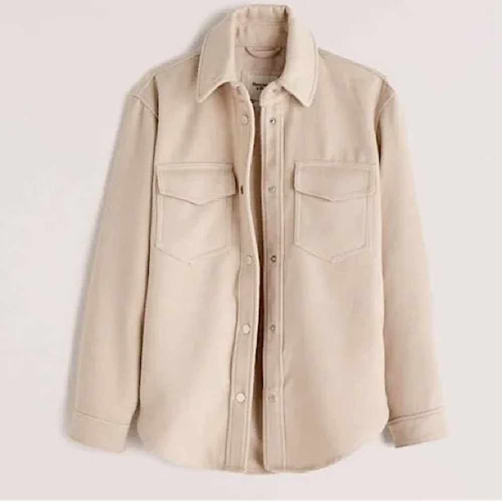 Abercrombie & Fitch Off-White Shacket | Size Small | Oversized Jacket